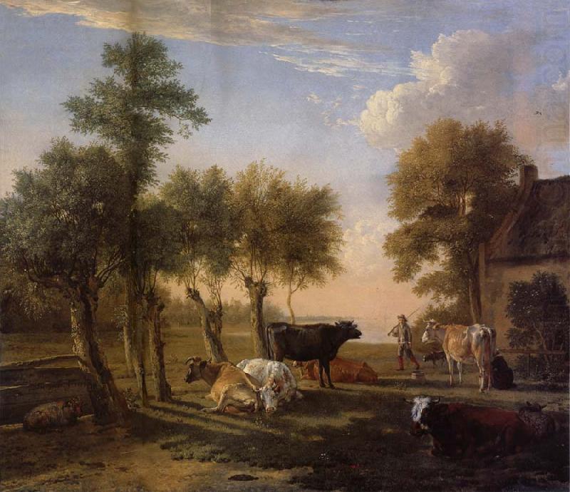 REMBRANDT Harmenszoon van Rijn Cows in the Meadow near a Farm china oil painting image